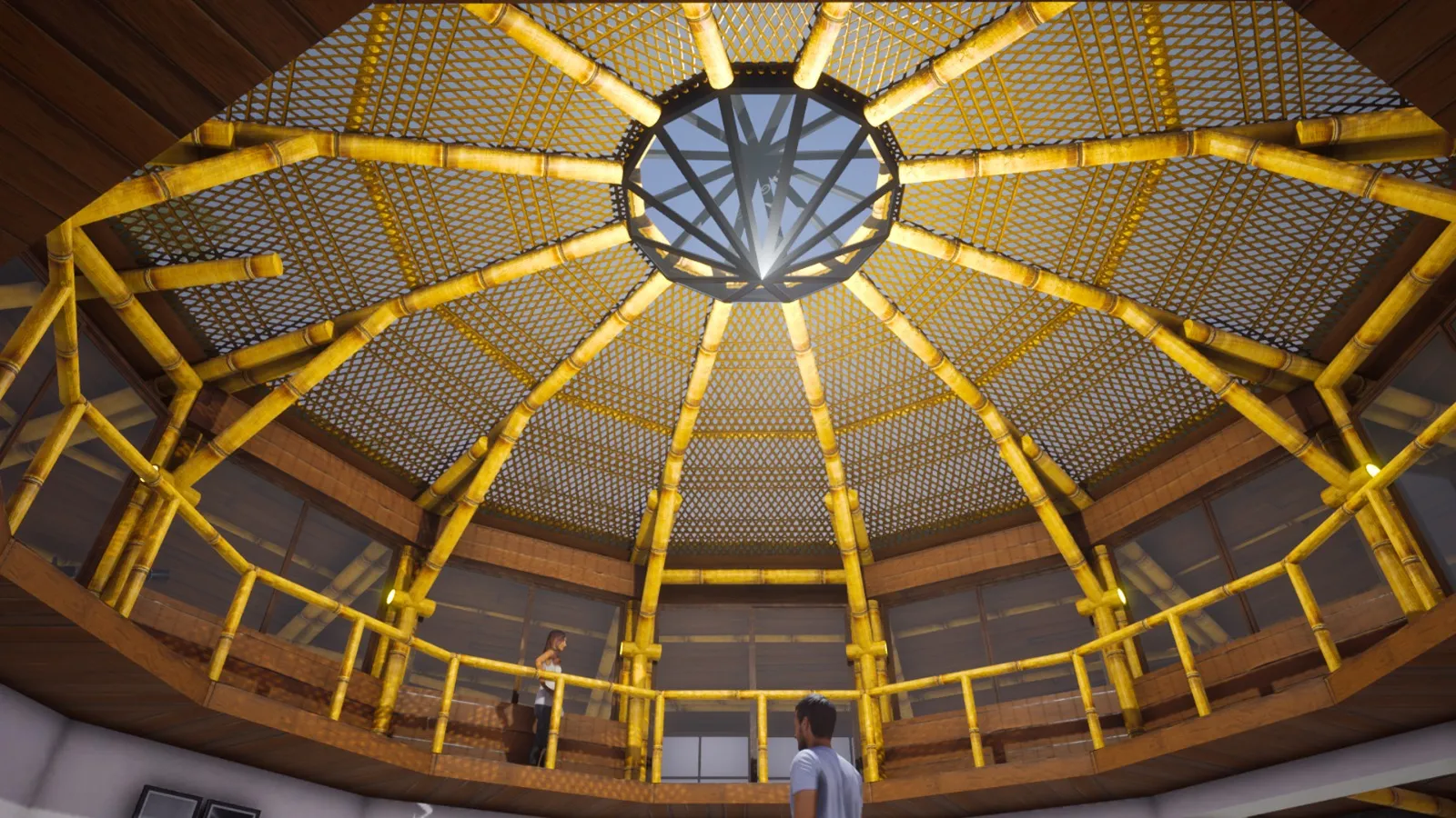 Cultural center exterior view with traditional architecture