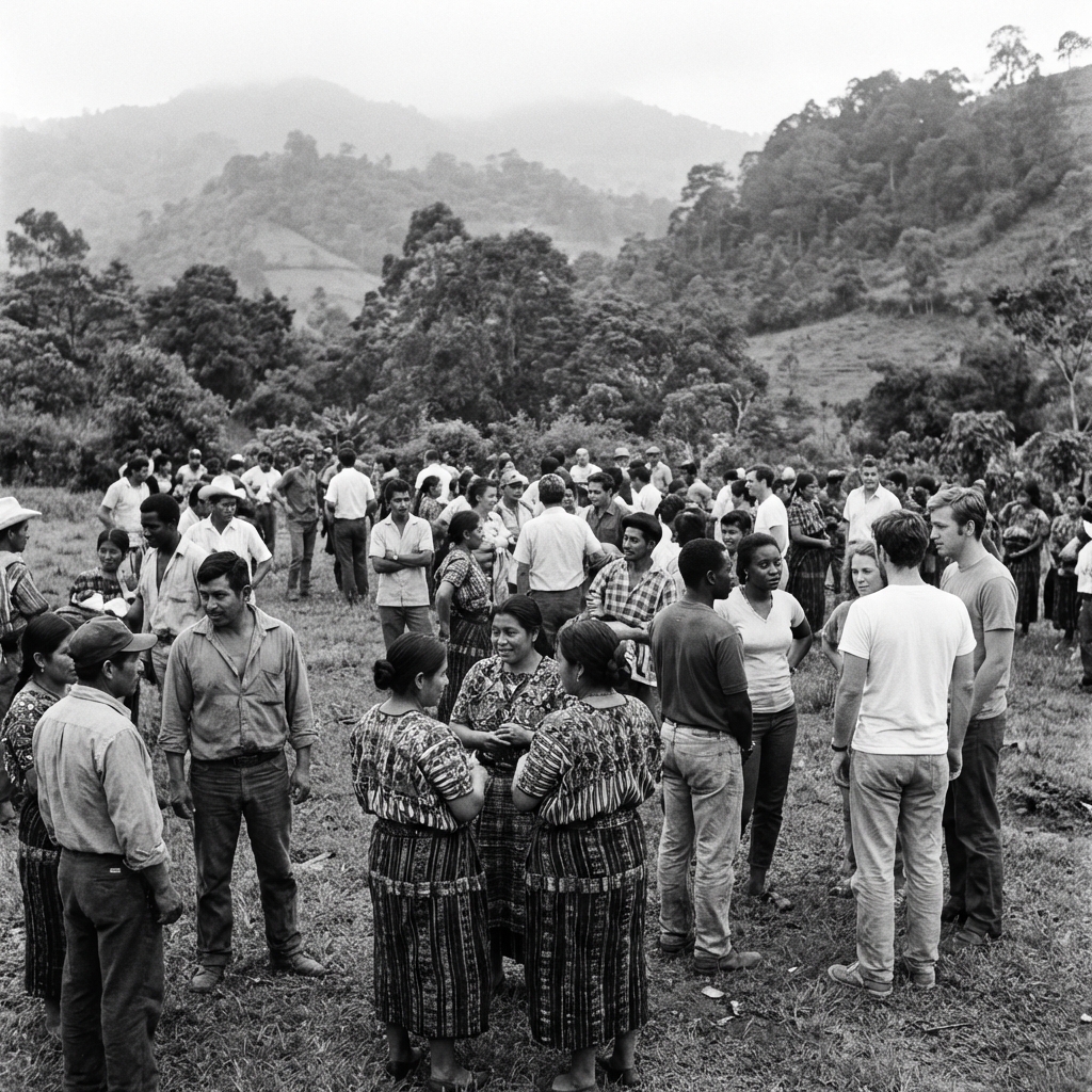 Diverse community gathering in a circle outdoors