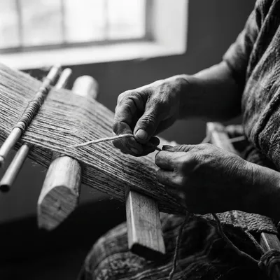 Traditional artistic hands at work