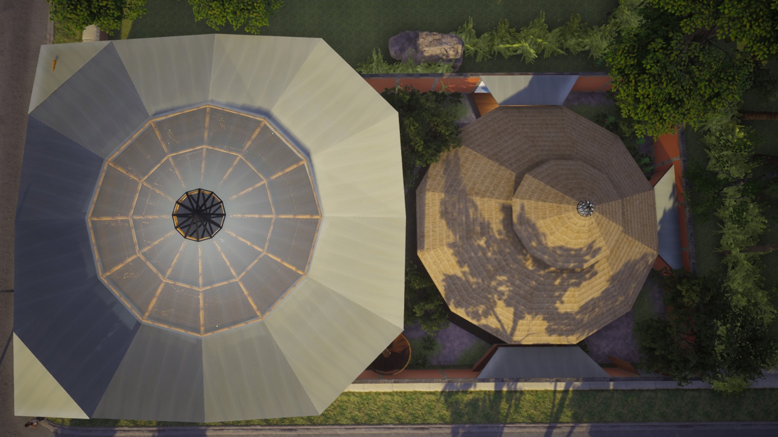 Aerial view of the cultural center grounds